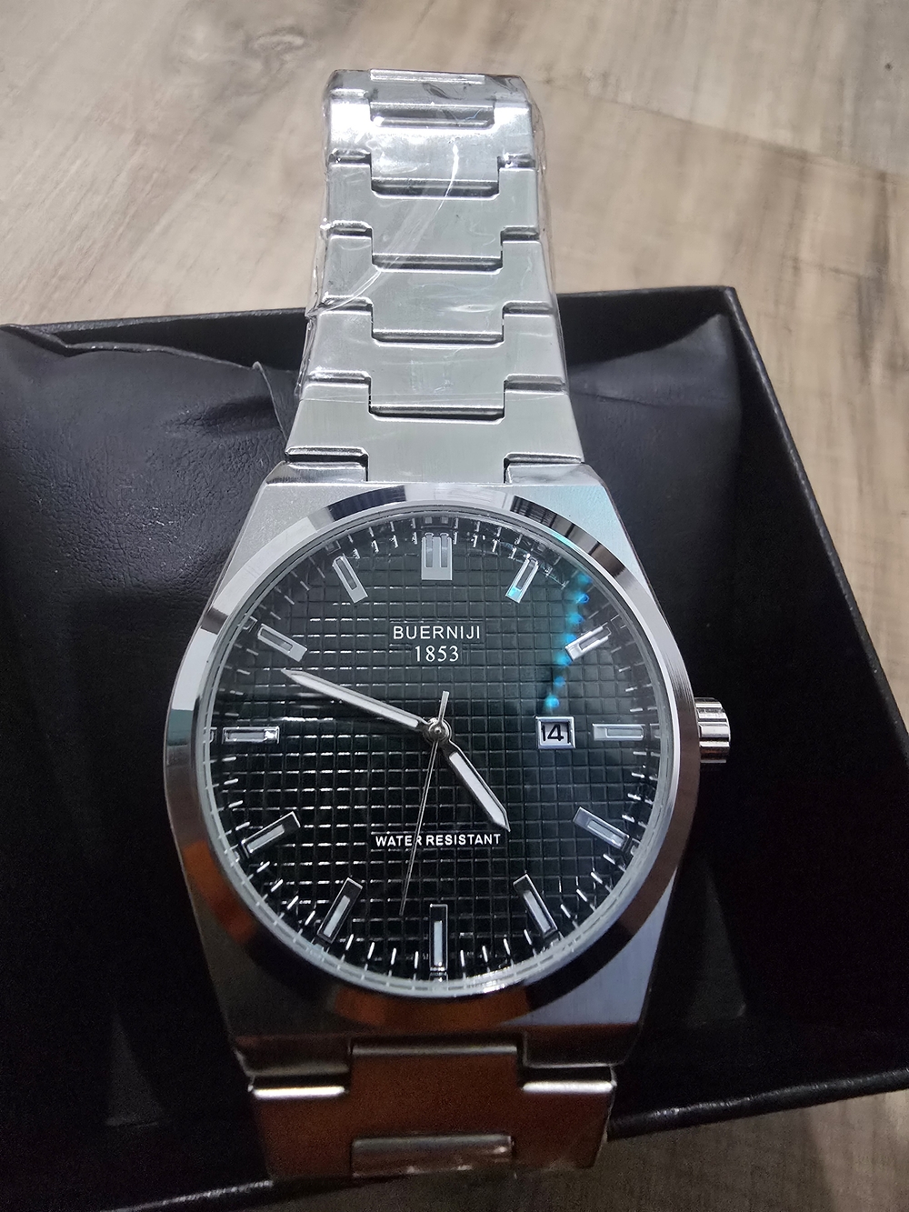 Men's Stainless Steel Authomatic Watch - Black Dial